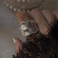 925 Sterling Silver Chunky Statement Molten Textured Ring