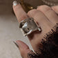 925 Sterling Silver Chunky Statement Molten Textured Ring