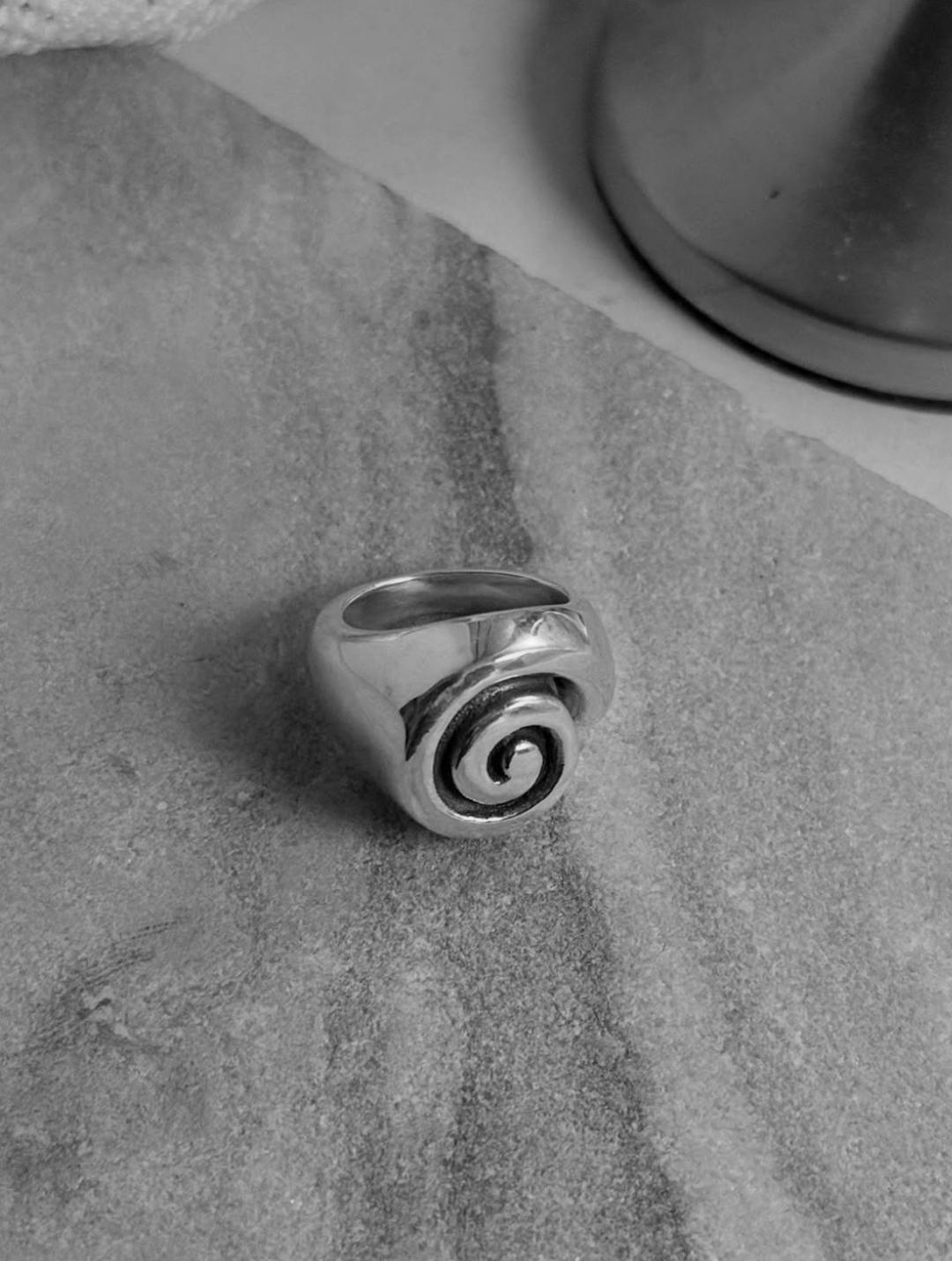 925 Sterling Silver Chunky Spiral Statement Ring