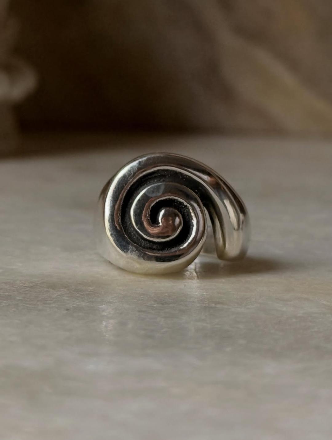 925 Sterling Silver Chunky Spiral Statement Ring