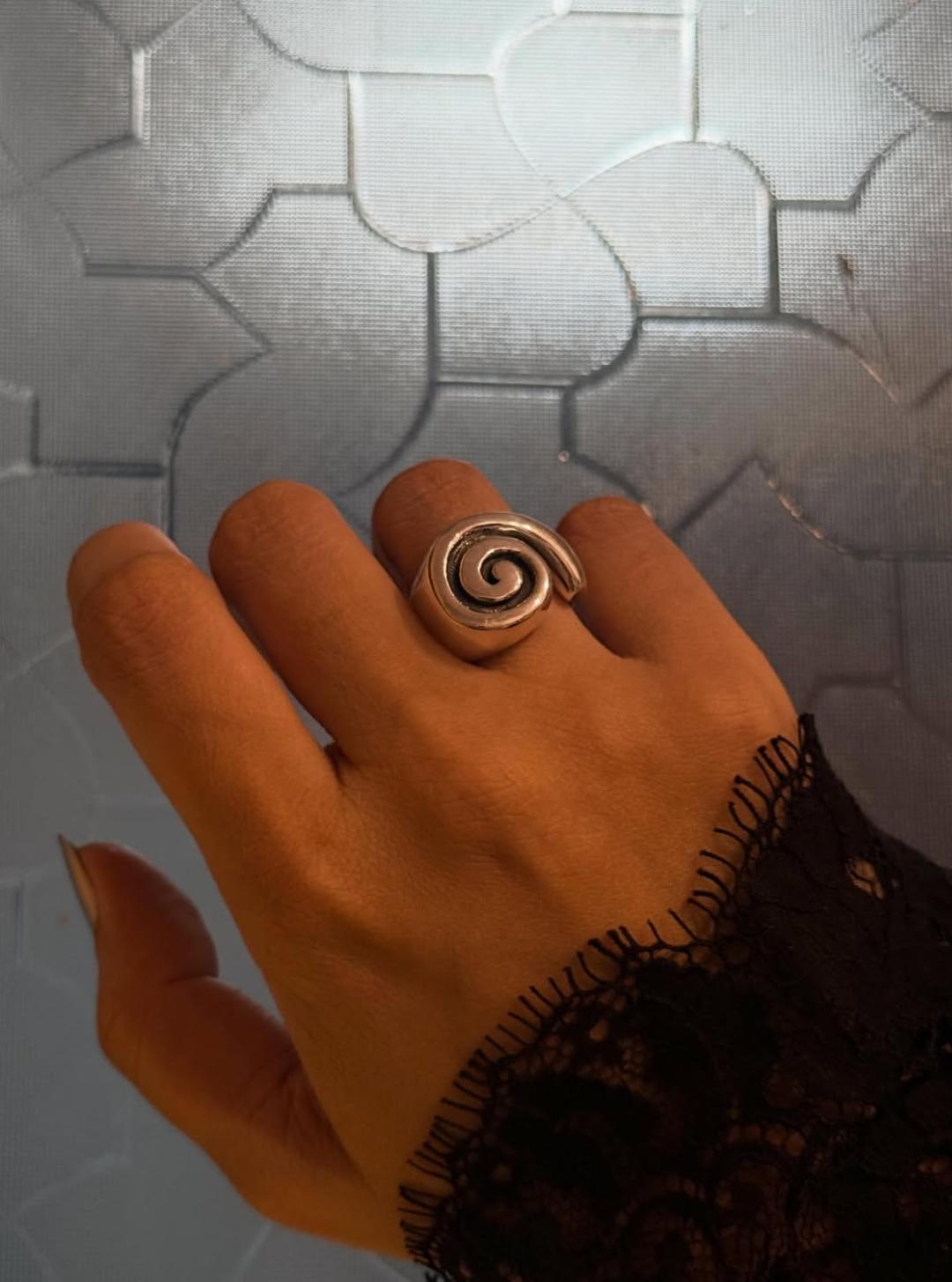 925 Sterling Silver Chunky Spiral Statement Ring