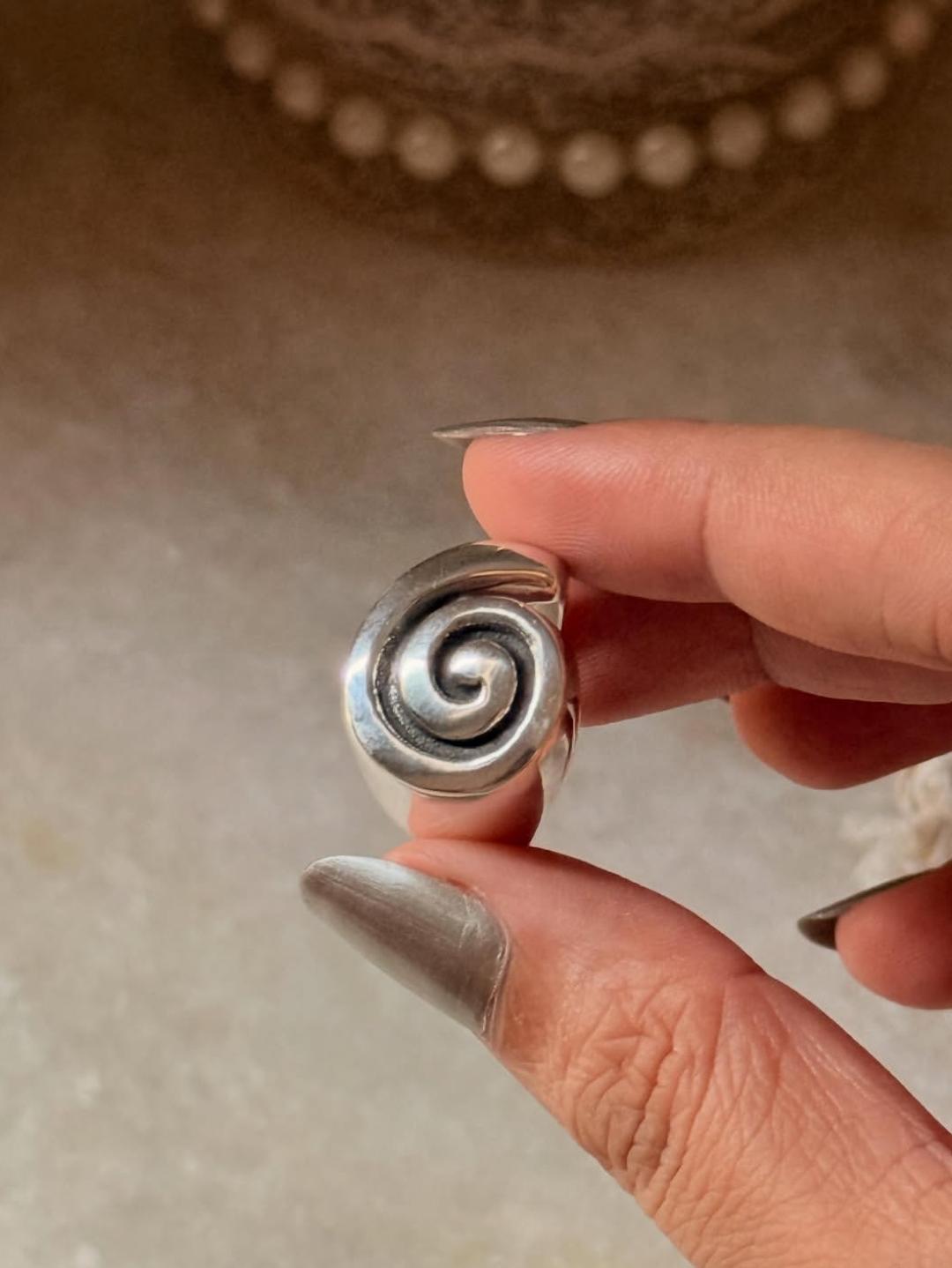 925 Sterling Silver Chunky Spiral Statement Ring