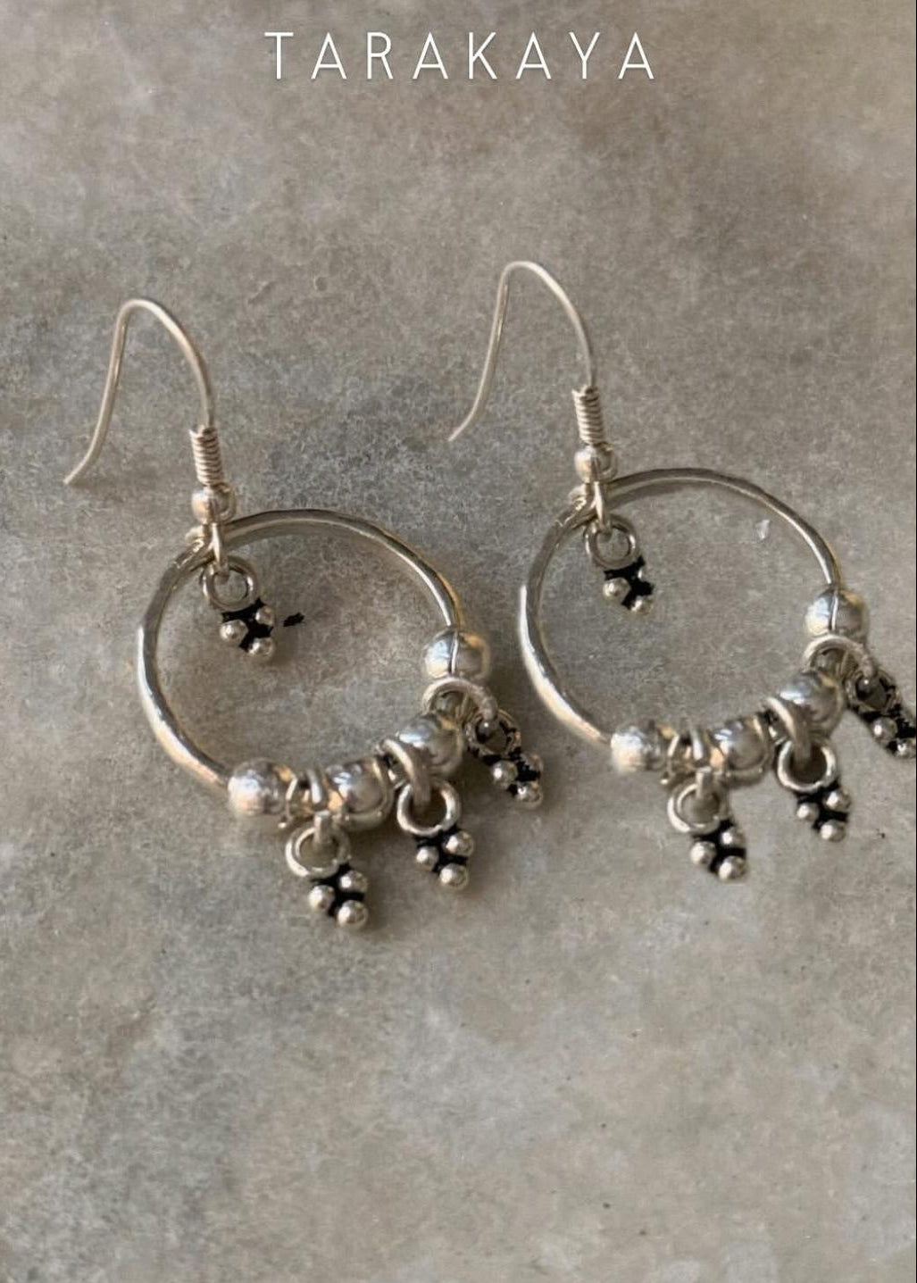 925 Sterling Silver Tribal Boho Rawa Charm Handmade Earrings