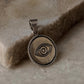 925 Sterling Silver Evil Eye Engraved Pendant