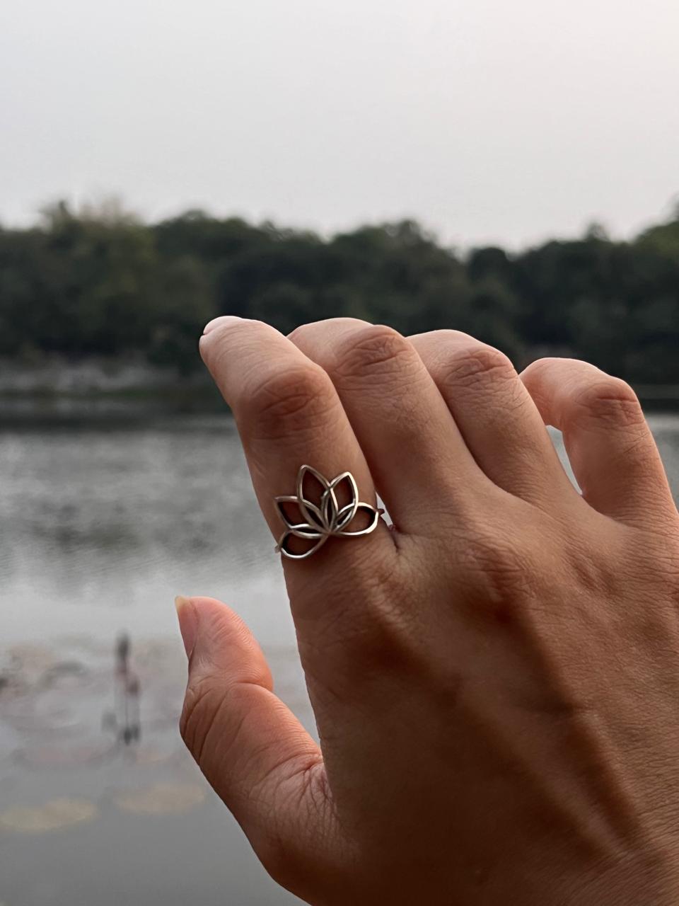 925 Sterling Silver Lotus Ring