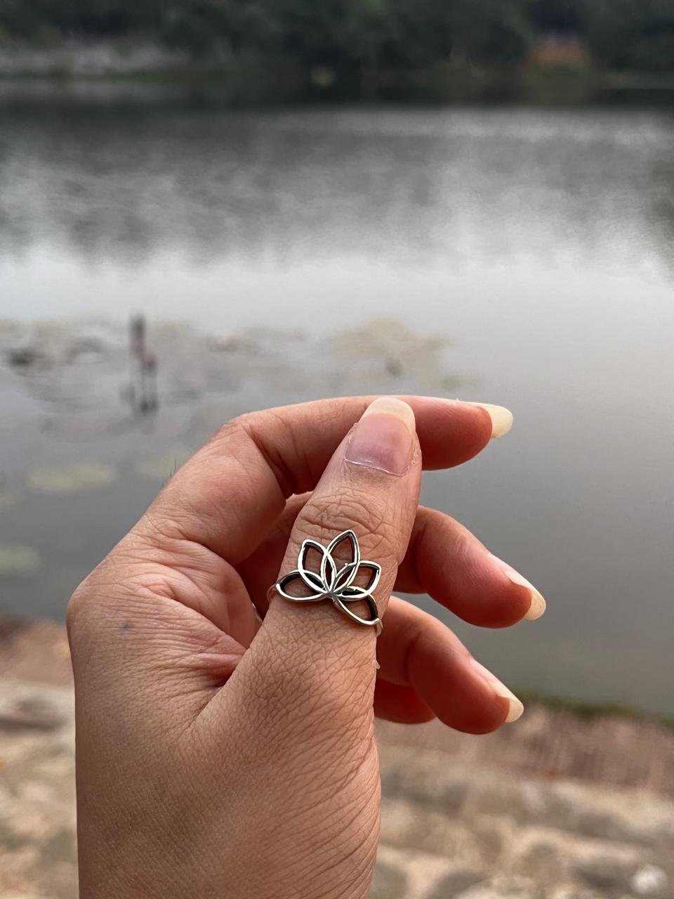925 Sterling Silver Lotus Ring