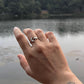 925 Sterling Silver Star Moon Adjustable Ring
