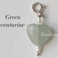 925 Sterling Silver Rose Quartz Butterfly & Green Aventurine Heart With Pearls Charm