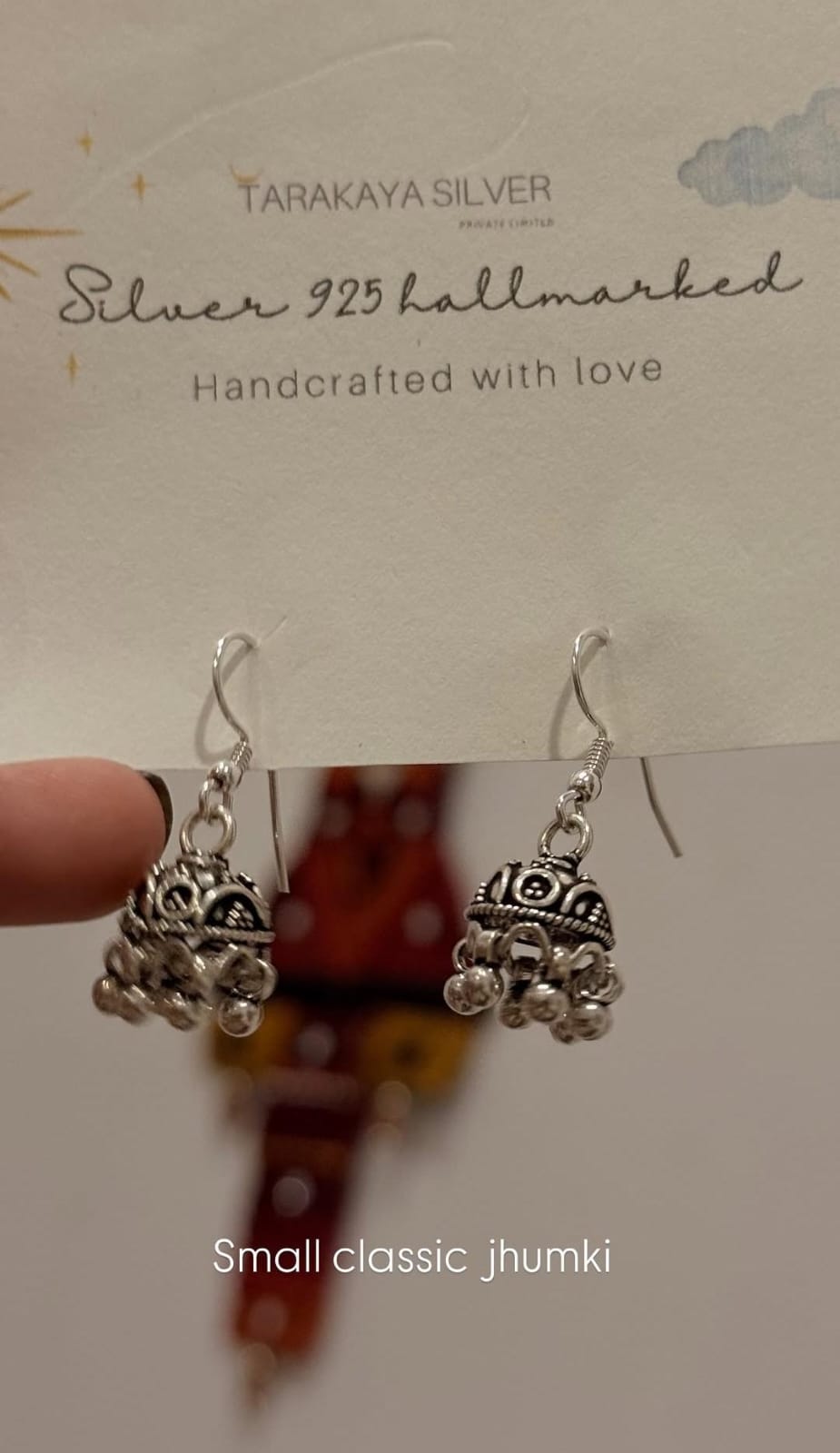 925 Sterling Silver Antique Jhumka