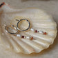 925 Sterling Silver Garnet & Hessonite 2mm Fresh Water Pearl Earrings