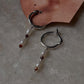 925 Sterling Silver Garnet & Hessonite 2mm Fresh Water Pearl Earrings