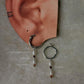 925 Sterling Silver Garnet & Hessonite 2mm Fresh Water Pearl Earrings