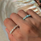 Natural Crystal Stretchy Larimar 3-4mm & Fresh Water Pearl Rings