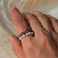 Natural Crystal Stretchy Smokey Quartz 3-4mm & Fresh Water Pearl Rings