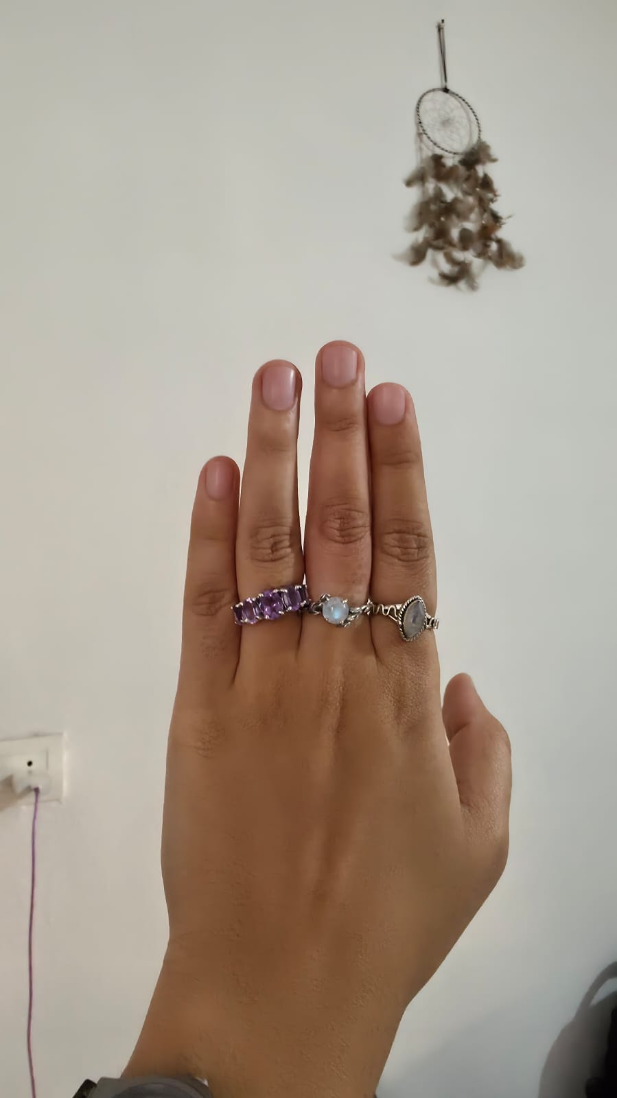 925 Sterling Silver Vintage Style AAA Amethyst Oval Cut Band Ring