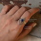 925 Sterling Silver Lapis Lazuli Fan Boho Ring