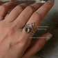 925 Sterling Silver Citrine Round Boho Ring