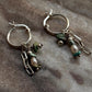 925 Sterling Silver Turquoise Beads, Hill Tribe Silver Beads , Pearls ,Paper Clip Chain Hangings Removable Charms Self Designed Handcrafted Italian Hoops Earrings