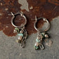 925 Sterling Silver Turquoise Beads, Hill Tribe Silver Beads , Pearls ,Paper Clip Chain Hangings Removable Charms Self Designed Handcrafted Italian Hoops Earrings