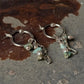 925 Sterling Silver Turquoise Beads, Hill Tribe Silver Beads , Pearls ,Paper Clip Chain Hangings Removable Charms Self Designed Handcrafted Italian Hoops Earrings