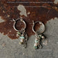 925 Sterling Silver Turquoise Beads, Hill Tribe Silver Beads , Pearls ,Paper Clip Chain Hangings Removable Charms Self Designed Handcrafted Italian Hoops Earrings