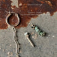 925 Sterling Silver Turquoise Beads, Hill Tribe Silver Beads , Dalmatian Jasper, Larimar ,Paper Clip Chain Hangings Removable Charms Self Designed Handcrafted Italian Hoops Earrings