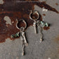 925 Sterling Silver Turquoise Beads, Hill Tribe Silver Beads , Dalmatian Jasper, Larimar ,Paper Clip Chain Hangings Removable Charms Self Designed Handcrafted Italian Hoops Earrings