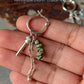 925 Sterling Silver Turquoise Beads, Hill Tribe Silver Beads , Dalmatian Jasper, Larimar ,Paper Clip Chain Hangings Removable Charms Self Designed Handcrafted Italian Hoops Earrings