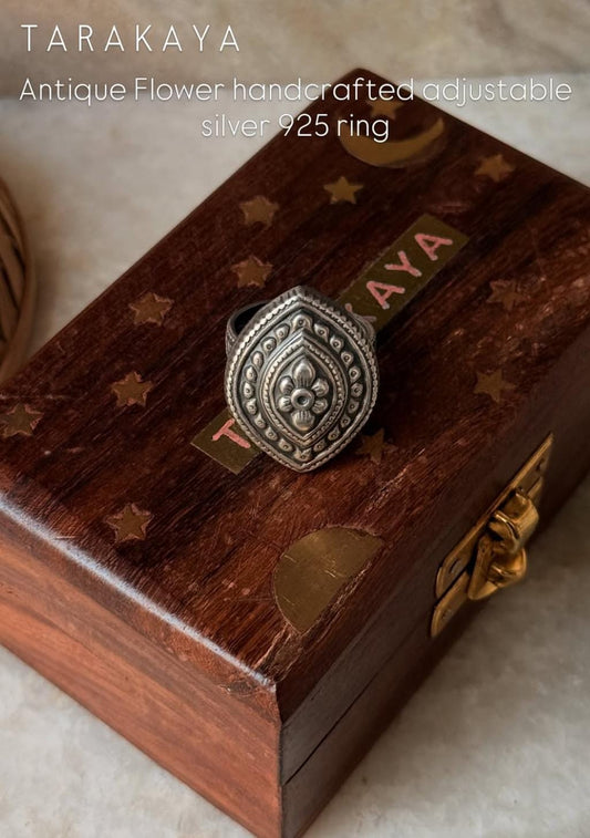 925 Sterling Silver Antique Adjustable Handcrafted Ring