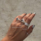 925 Sterling Silver Green Amethyst Pear Hula Chunky Signet Ring