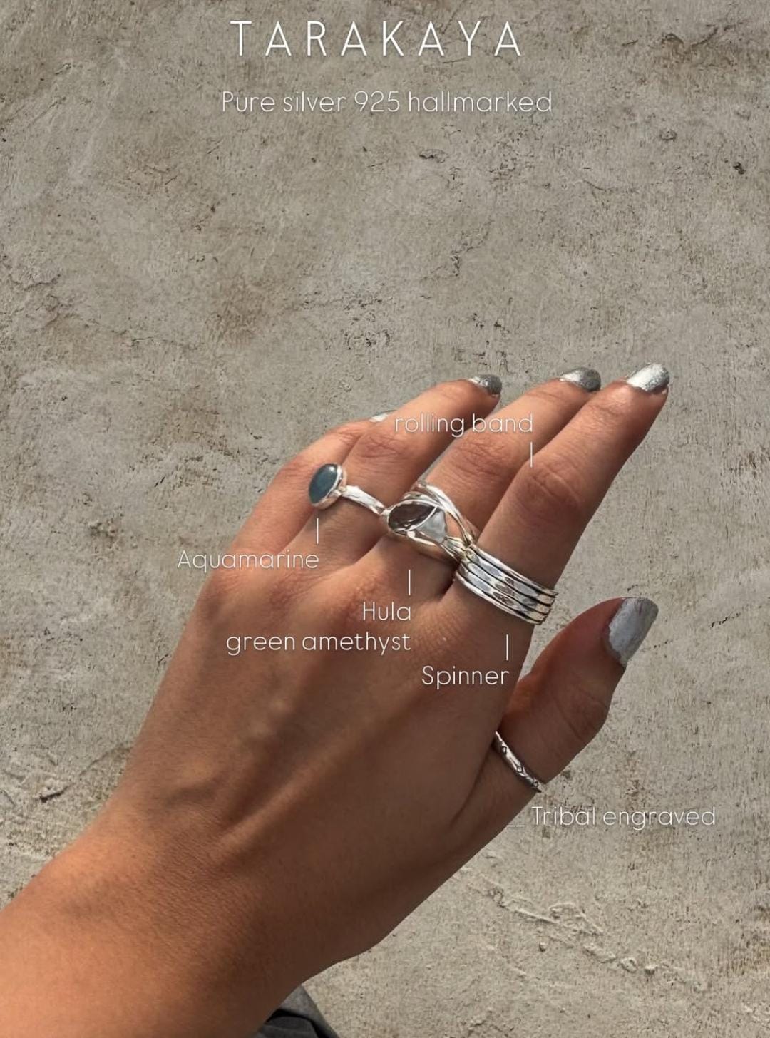 925 Sterling Silver Green Amethyst Pear Hula Chunky Signet Ring