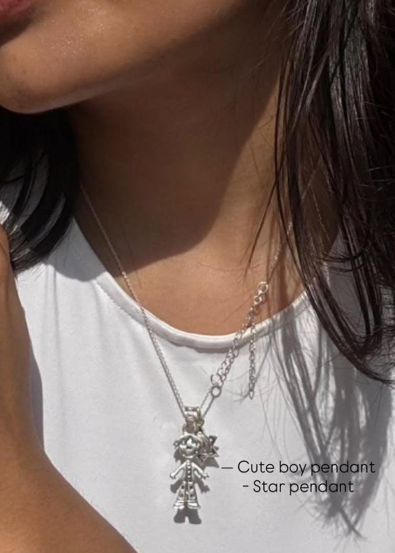 A Sweet Little Cute Boy 925 Sterling Silver Pendant