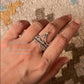 925 Sterling Silver V Tribey Stackable Ring