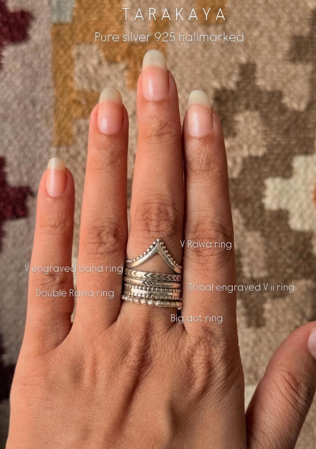 925 Sterling Silver Shiny Dot Stackable Band Ring