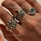925 Sterling Silver Moth Cosmic Engraved Signet Ring