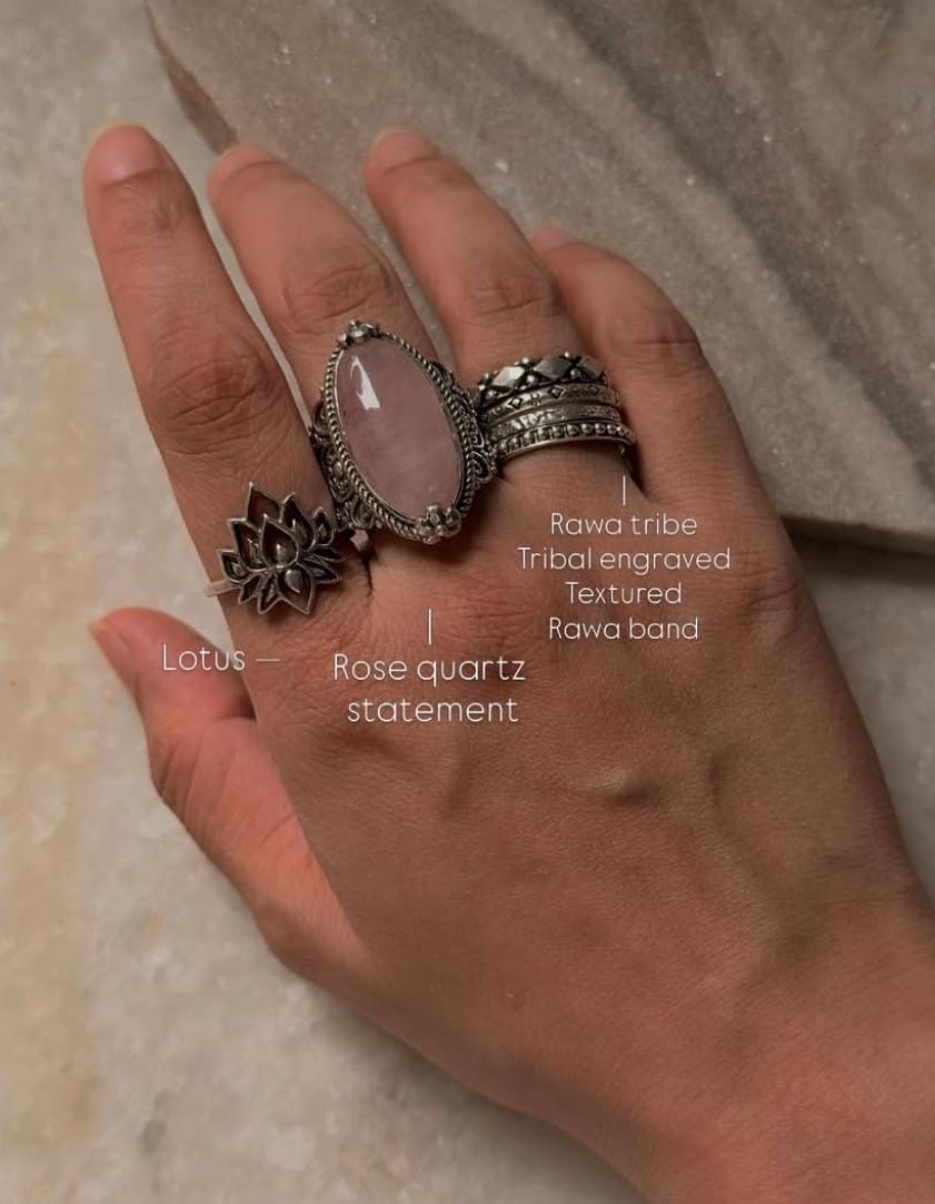 925 Sterling Silver Big Divine Lotus Flower Ring
