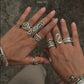 925 Sterling Silver Chunky Twin Hula Dome Band Ring