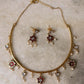 925 Sterling Silver Red Stone , Fresh Water Pearls & Kundan Polki Handcrafted Gold Plated Necklace Set