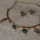 925 Sterling Silver Gold Plated Kundan Polki Necklace
