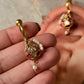 925 Sterling Silver Gold Plated Pink White Stone Kundan Polki & Fresh Water Pearls Pirohi & Charm Bugadi Ear Cuff