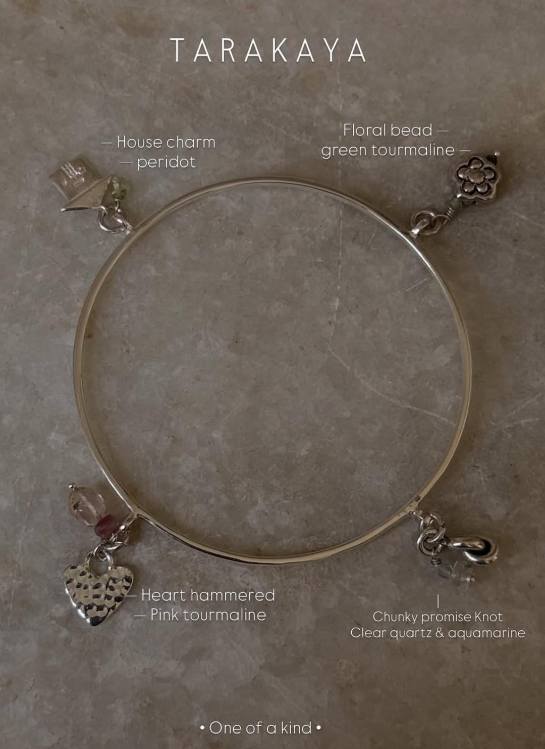925 Sterling Silver Charm Stackable Bangle- single pc