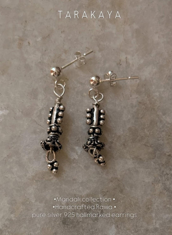 925 Sterling Silver Handcrafted Tribal Mandali Earrings