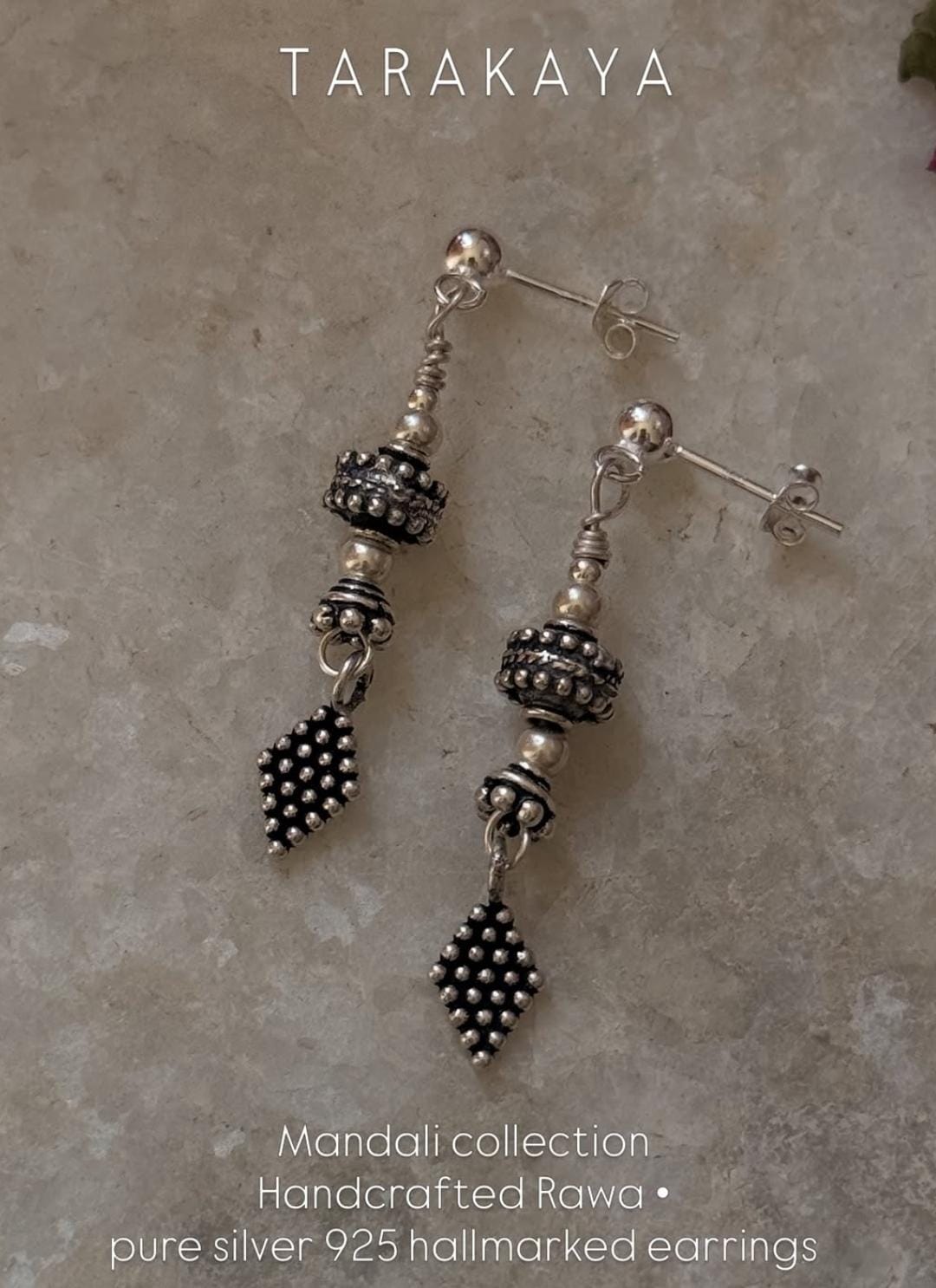 925 Sterling Silver Handcrafted Tribal Mandali Earrings