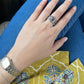 925 Sterling Silver Vintage Chunky Fleur Unisex Band Ring