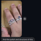 925 Sterling Silver Iolite Victorian Style Ring