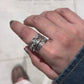 925 Sterling Silver Moonstone Rustic Wrap Spinner Handcrafted Ring