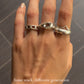 925 Sterling Silver Green Amethyst Pear Hula Chunky Signet Ring